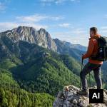 Turysta z widokiem na Giewont